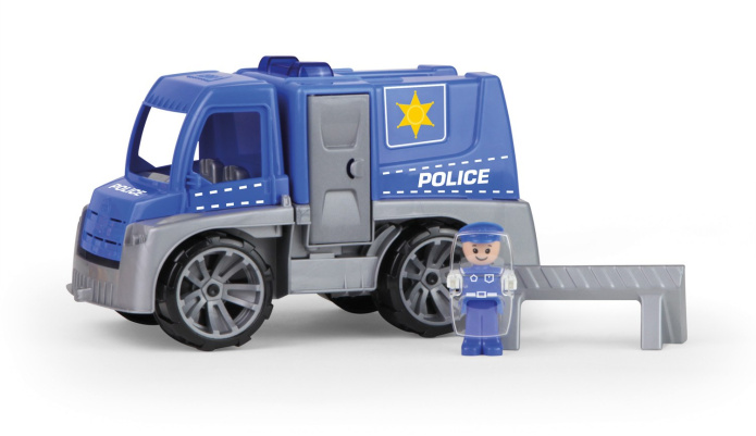 Auto policyjne z figurką policjanta